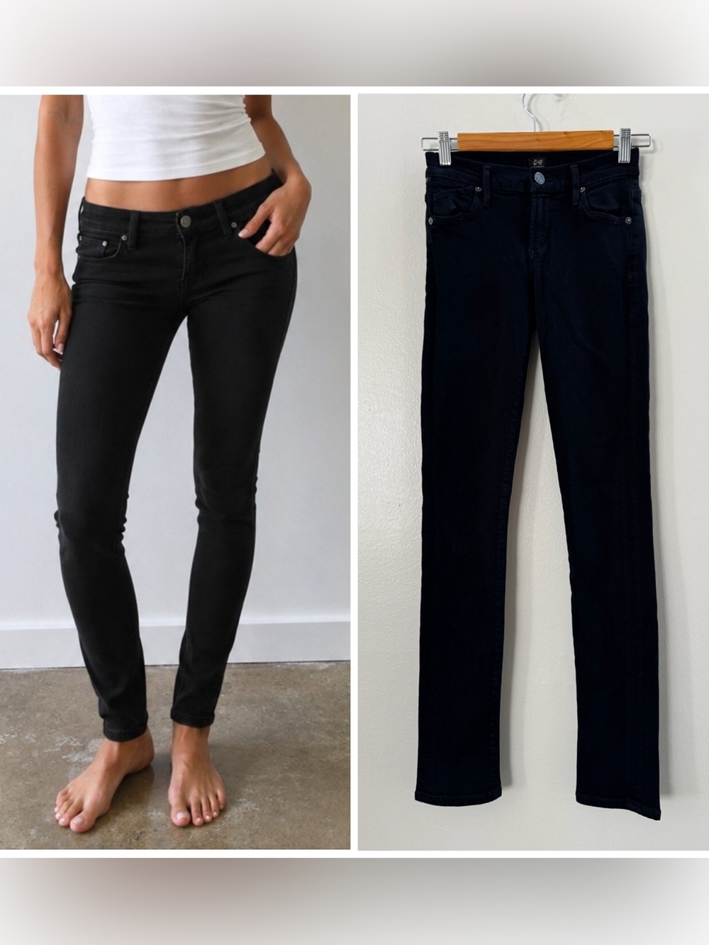Citizens of Humanity Black Avedon Stick Skinny Stretch Jeans 25
